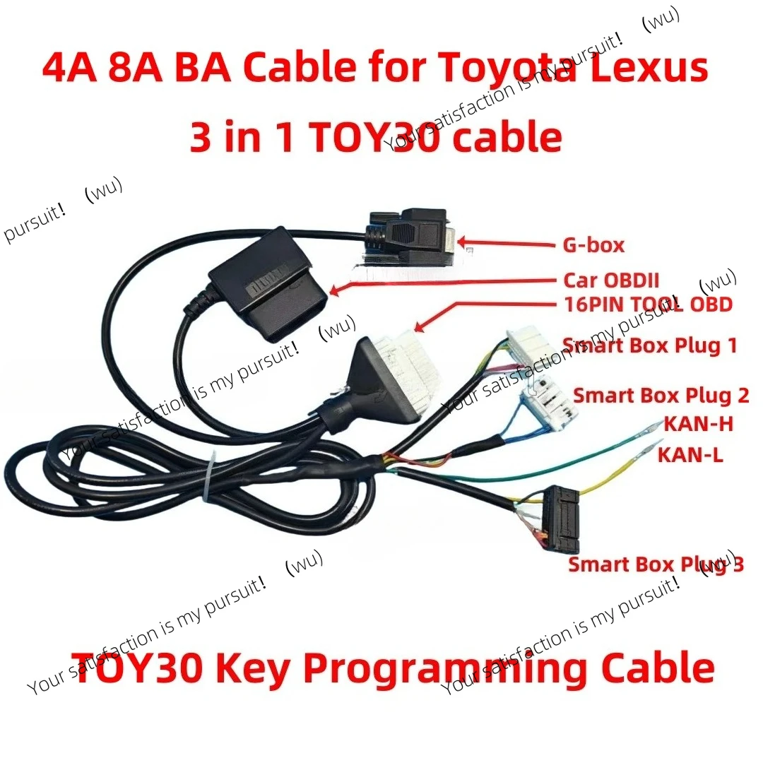 Smart key programming cable, compatible with Autel OBDSTAR K518, Xhorse Key Tool Plus, suitable for all Toyota and Lexus models.