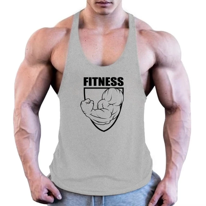 Workout Sportswear Men, Muscle Gym Stringer Vest, Bodybuilding Singlet, Fashion Quick-Dry Durable Sleeveless Tank Top