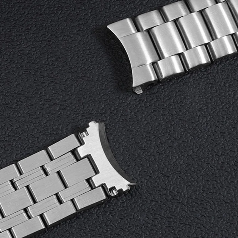 Correa de reloj de extremo curvado para Omega Seamaster 300 600 Super Ocean Heart, hebilla plegable, correa de acero, cadena de reloj de Metal de 18mm, 20mm y 22mm