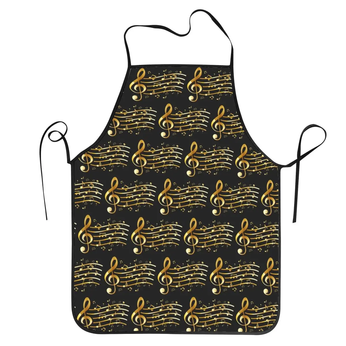 Music Rose Note Print Aprons Chef Baking Tablier Sleeveless Bib Kitchen Cleaning Pinafore for Women Men Painting