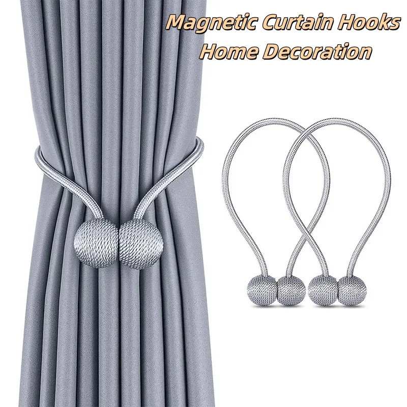 2pcs/pair Magnetic Curtain Tiebacks Curtain Hooks, Earphone Design Curtain Holdbacks, Bathroom Shower Curtain Accessories