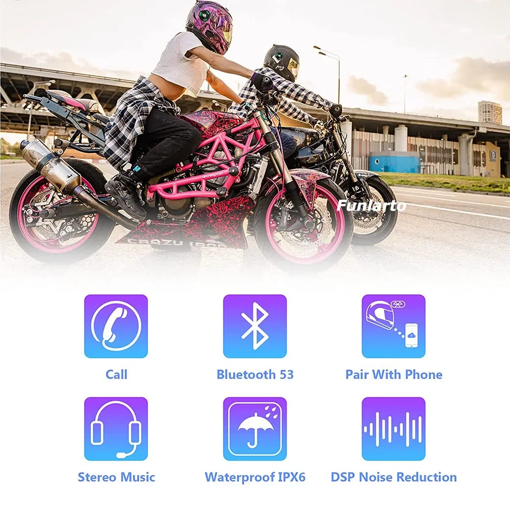 Motorcycle Helmet Bluetooth Headsets Bluetooth 5.3 Waterproof Bone Conduction Motorcycle Bluetooth Speaker with DSP Microphone