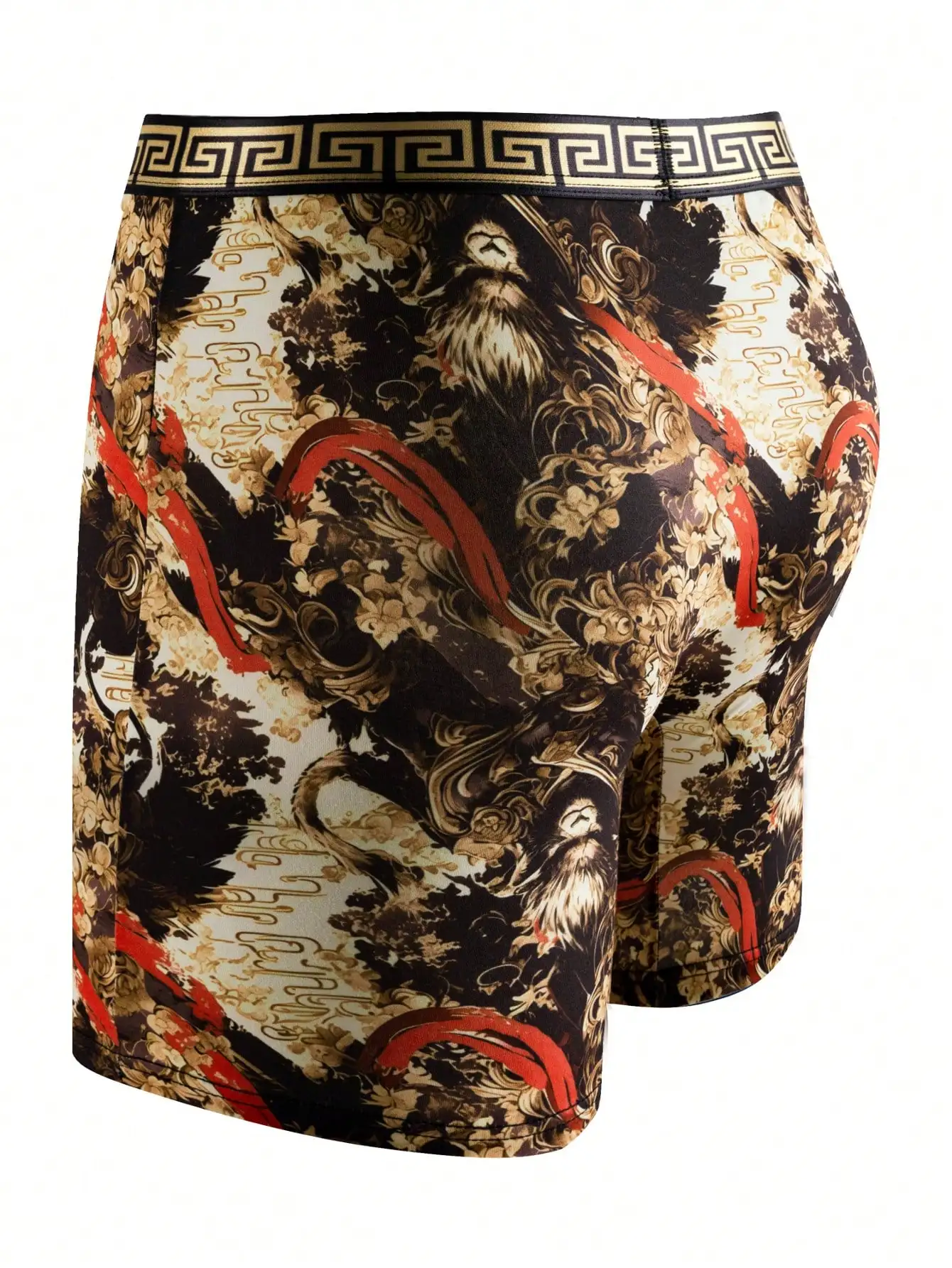 

5 шт. мужских боксеров с мифологическим черным принтом, легкое нижнее белье