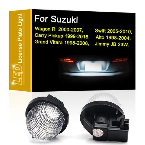 Lámpara LED de placa de matrícula de 12V para Suzuki Jimmy Alto Carry Grand Vitara Swift Wagon R, conjunto de luz de matrícula blanca
