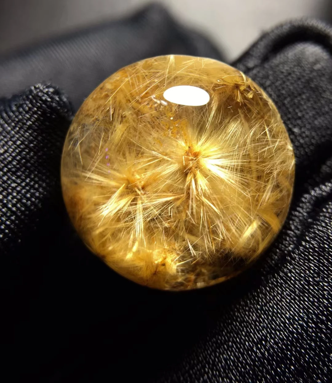 Natural Gold Rutilated Quartz Pendant Flower Round Rutilated Quartz Jewelry 17.6*10mm Bead Men Women Brazil AAAAAAA