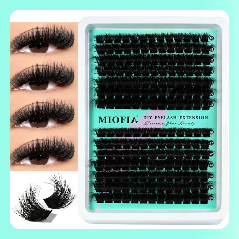 150D/100D/80D/50D Nerz-Wimpern 1 Box/14 Reihen Natürliche DIY Wimpernverlängerung 3D Russische Einzelwimpern-Cluster Wimpernsträhnen – Detail 6