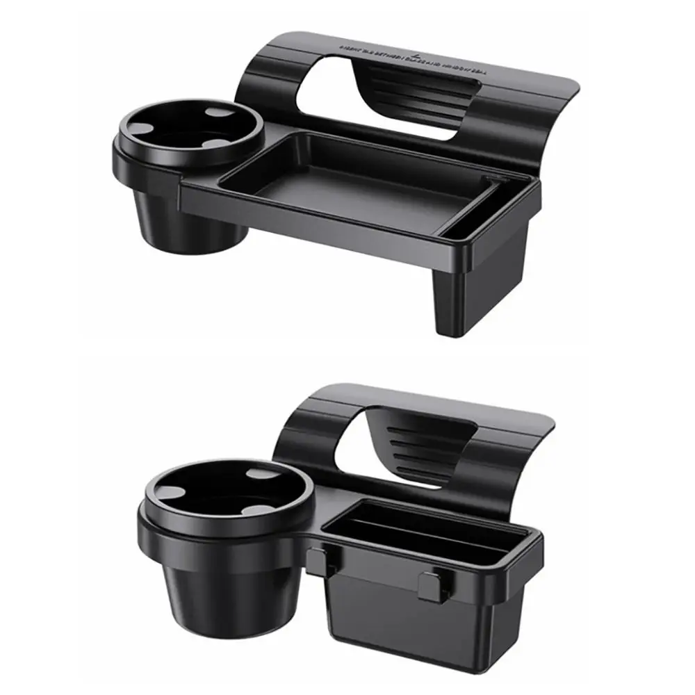 

New Plastic Car Door Cup Holder Black Charging Port Window Drink Holder Dual Hanging Hooks Bottle Holder Stand Universal