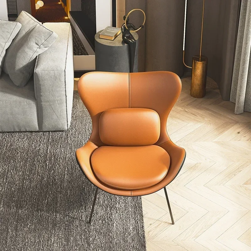 Fotel Lounge Krzesło do salonu Luksusowa skórzana sypialnia Wingback Wodoodporne krzesło do salonu Produkty gospodarstwa domowego Fauteuil