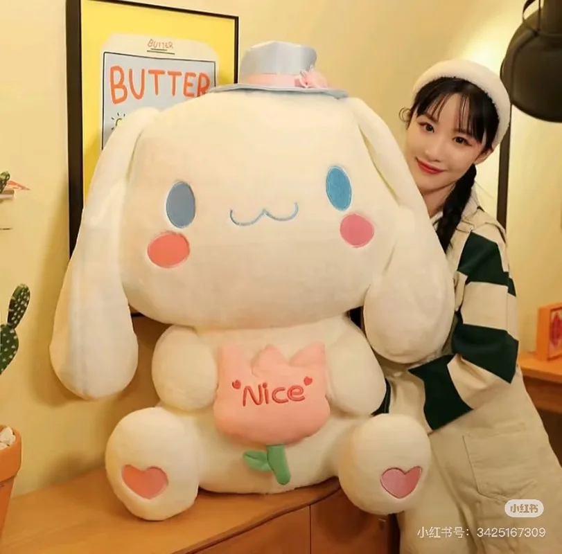 35-80cm sanrio cinnamoroll brinquedo de pelúcia kawaii grande orelha agradável cão plushies macio pelúcia boneca tamanho grande almofada travesseiro meninas presente do miúdo