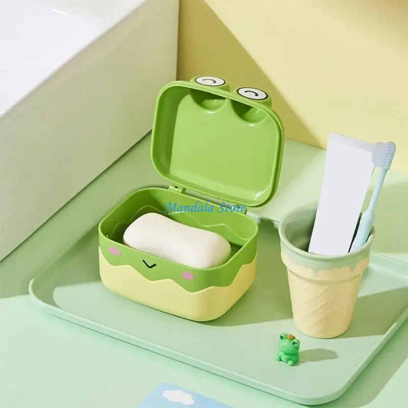 

U2JC Draining Soap Dish Detachable Tray Compactly Bathroom Kitchen Storage Box