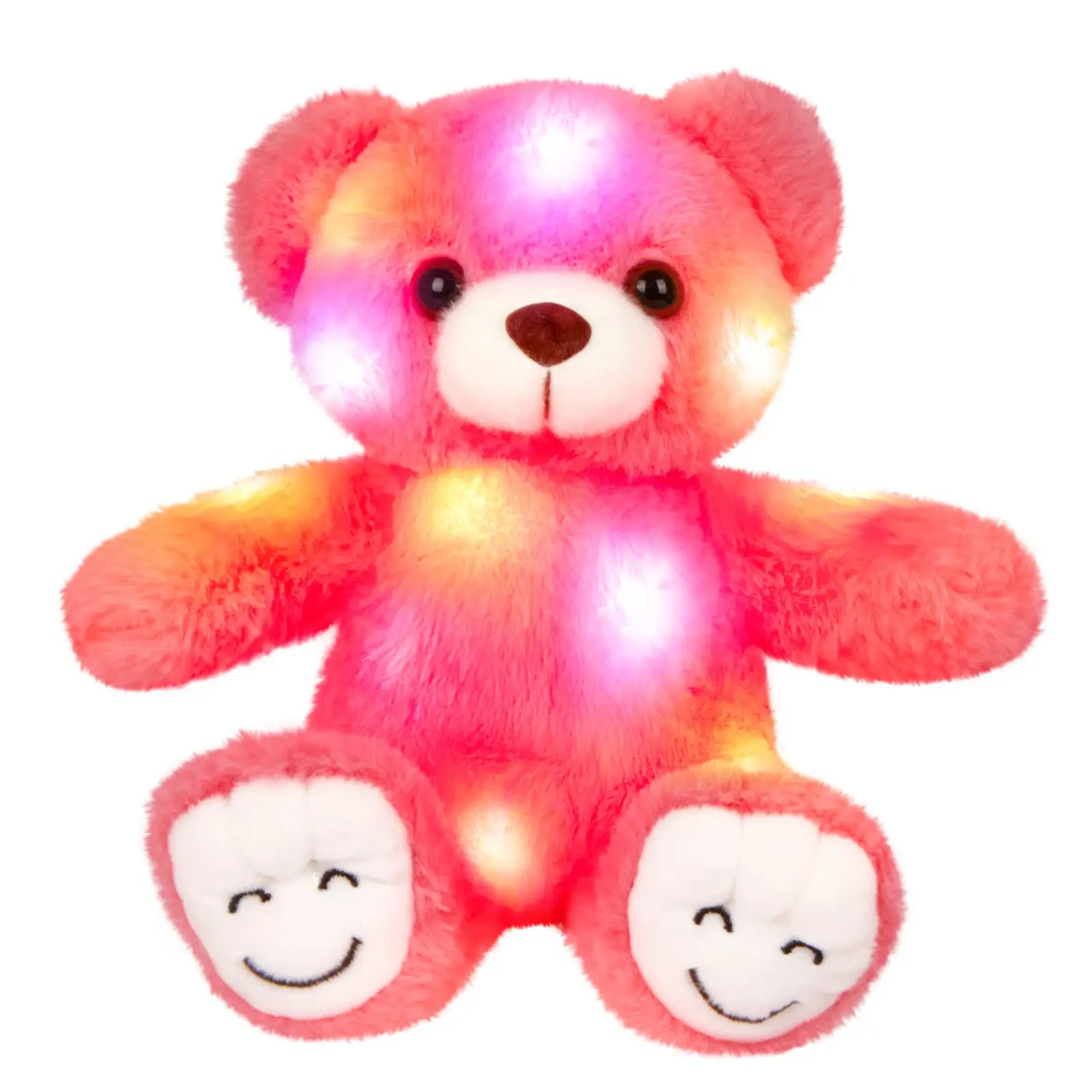 

30cm Soft Luminous Bear Plush Toy White Pink Green Light-up Birthday Gift Cute Stuffed Animals for Girls Kids Glowing Toy