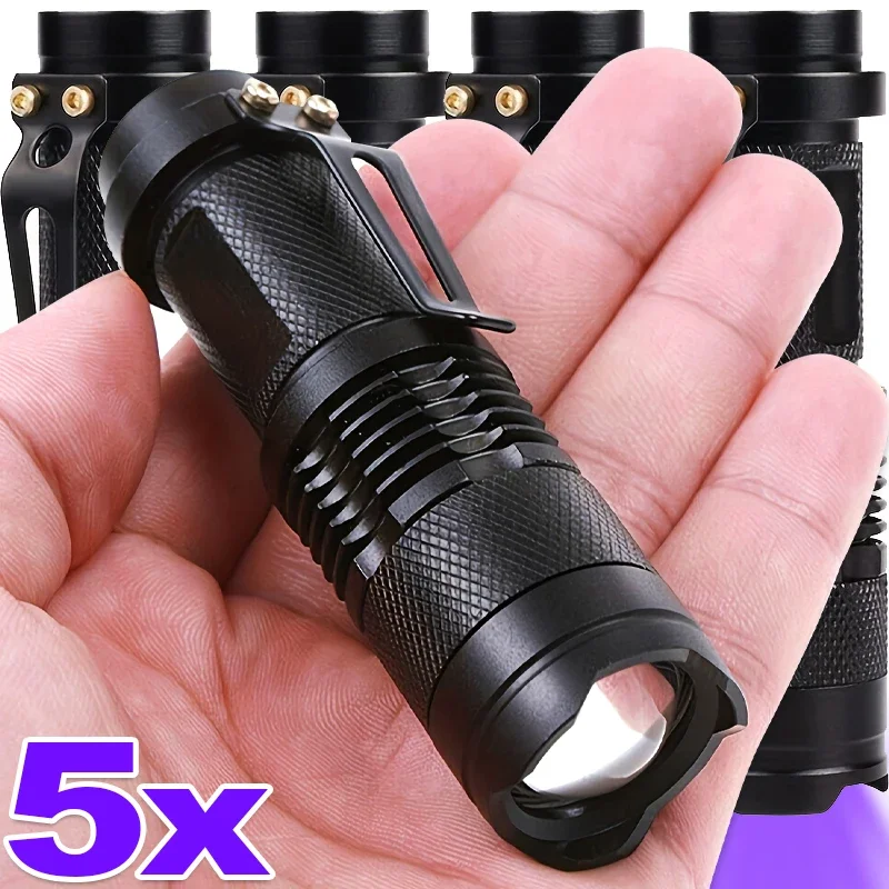 5/1Pcs UV Flashlight Zoomable Ultraviolet Lamps Pet Urine Stain Money Scorpion Detector Tools Portable Lighting 365nm 395nm