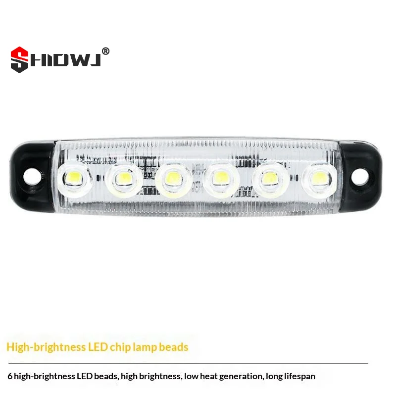 24V 6 LED Side Marker Lights Car External Lights Warning Tail Light Signal Brake Lamps for Truck Trailer Lorry Bus