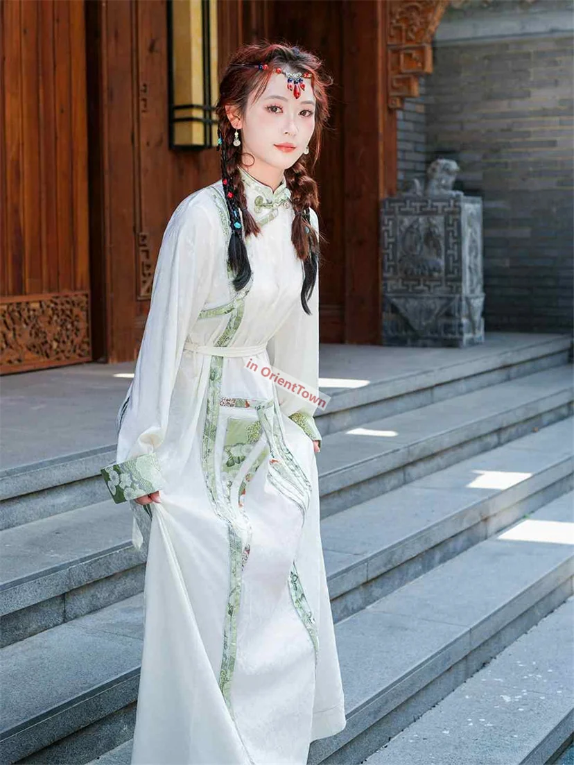 المرأة التبتية الربيع والخريف زهرة نمط لاسا الملابس السفر التصوير التبت رداء اللباس الوطني الصيني الحديث in026