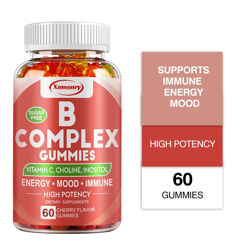 

Vitamin B Complex Gummies - Supports The Immune System & Normal Energy Metabolism, and Promotes Brain and Nervous System Health