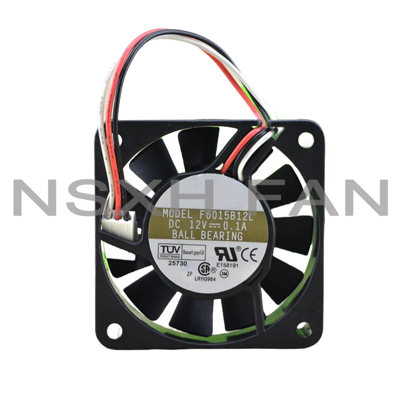 CPU Velocidade Cooling BALL Fan, 6cm, 12V, 0.1A, F6015B12L