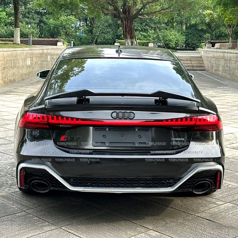 Diffuseur de coffre en fibre de carbone véritable pour Audi A7 S7 RS7 C8 2019-2025 – Accessoires de décoration extérieure pour voiture