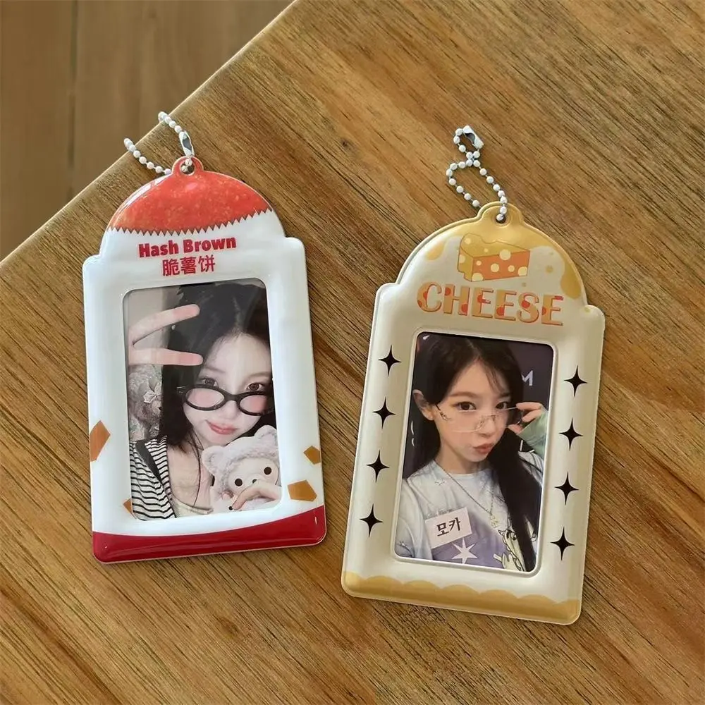 

Cute 3 inch Kpop Photocard Holder Hash Brown PVC Idol Photo Frame Mini Cartoon Card Holder