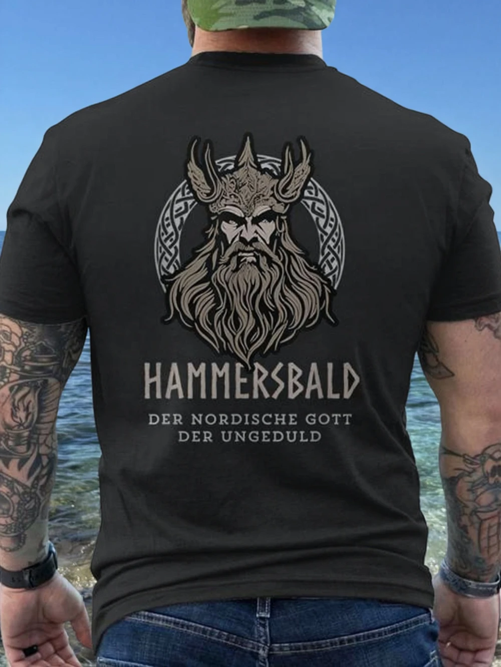 T-shirt graphique pour hommes Hammer God, God of Impatience, T-shirt doux à col rond, manches courtes décontractées, adapté à toutes les saisons
