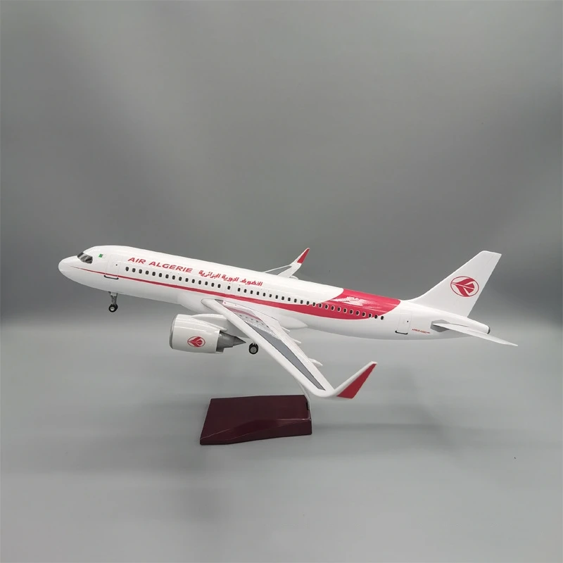 1/80 مقياس دييكاست ايرباص A320 الخطوط الجائرية 47 سنتيمتر الراتنج طائرة أطقم منمذجة ألعاب أطفال مع مصباح ليد وحامل الديكور #4