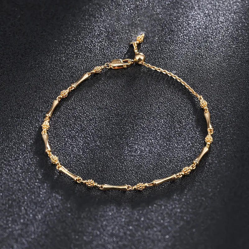 Rising sterling silver gold bamboo bracelet