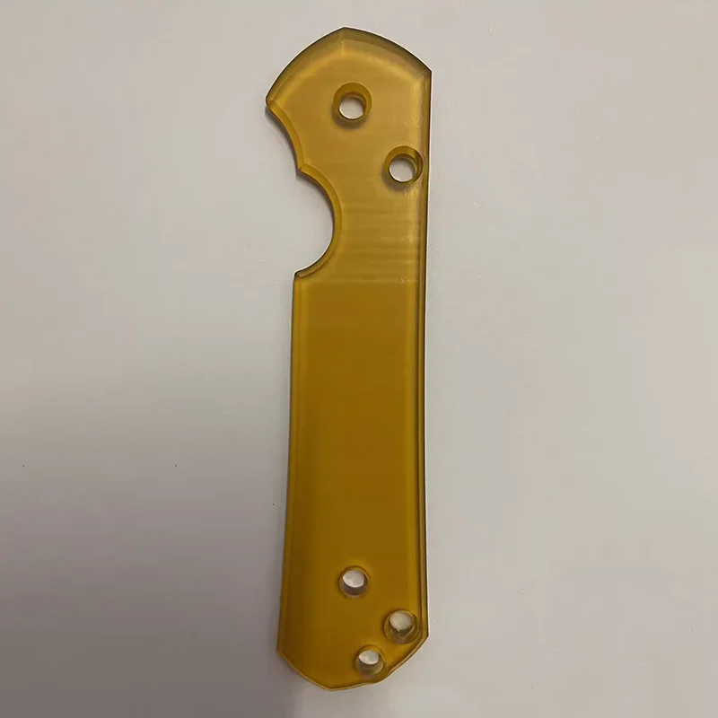 Custom Made Curved Surface Amber Color PEI Material Grip Handle Scale Patch For Genuine Chris Reeve Large Sebenza 21 Knives Part