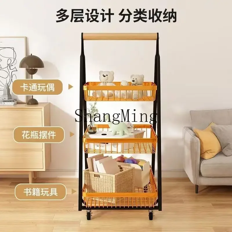 FG multi-layer rack kitchen floor-to-ceiling wheeled fruit and vegetable trolley storage rack
