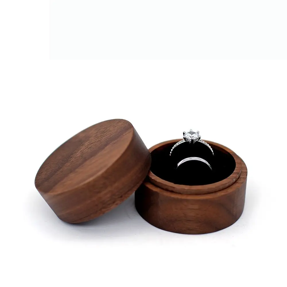 Visible Window Round Proposal Gift Case Jewelry Box Wedding Presentation Box Ring Box Ring Bearer Box Storage Box