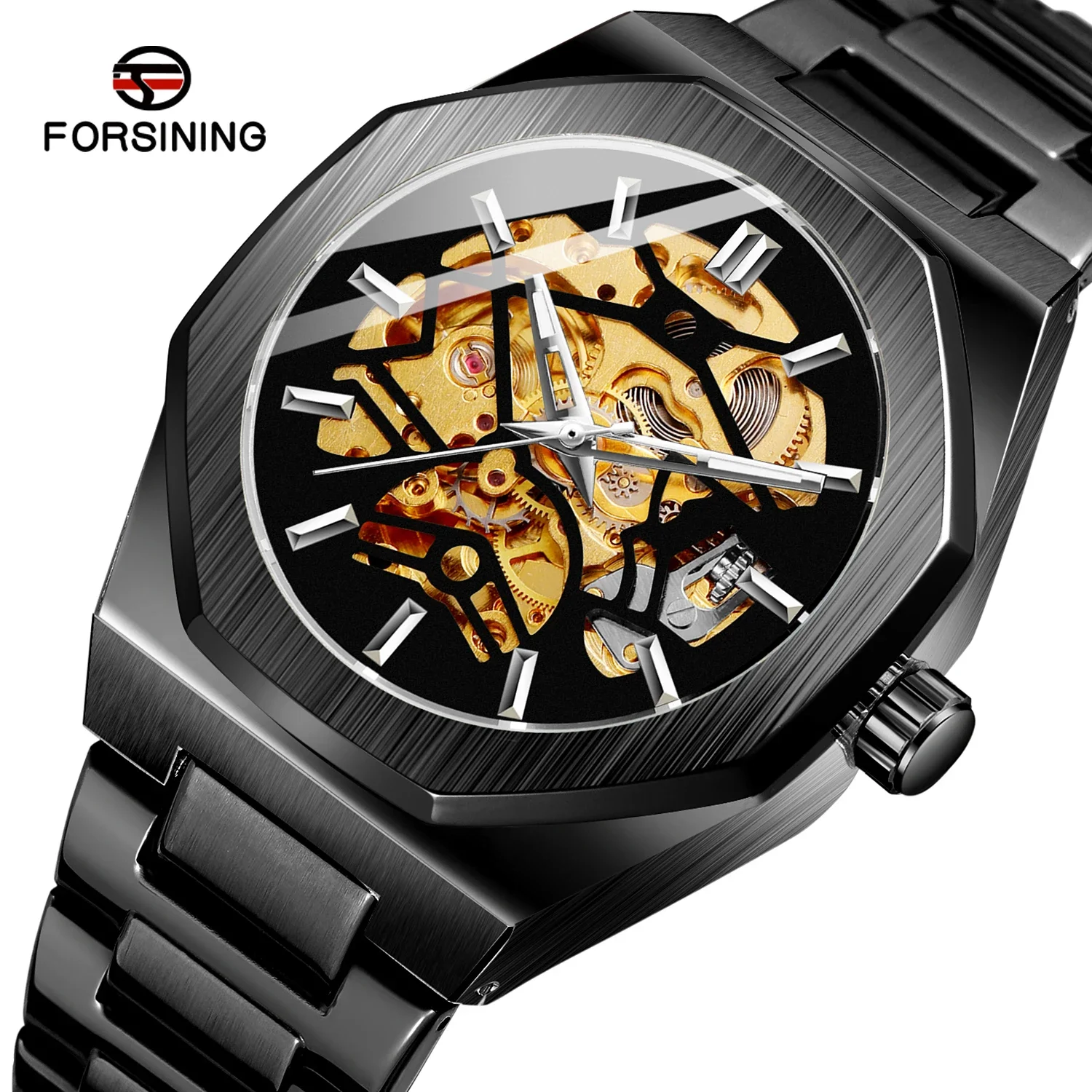 2024 Relogio Forsining Montrepourhomme Wristwatches Men Automatic Skeleton Stainless Steel Mechanical Watches for Watches Men