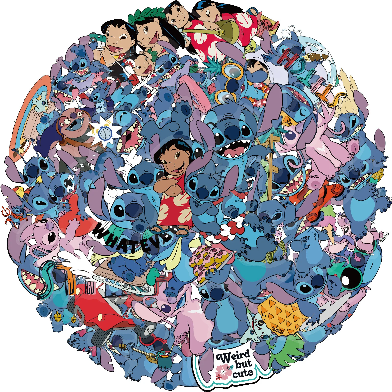 10/30/50 SZTUK Urocze Naklejki na Szczudła Lilo & Stitch Kreskówka Naklejka Anime Graffiti Transparentna Dekoracja Muzyka Zabawki dla Dzieci Laptop Telefon