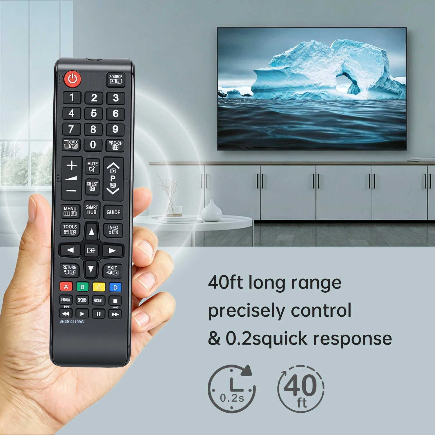 BN59-01199G Remote Control for Samsung UN32J/UN43JU/UN60J/UN60JU Series HDTV