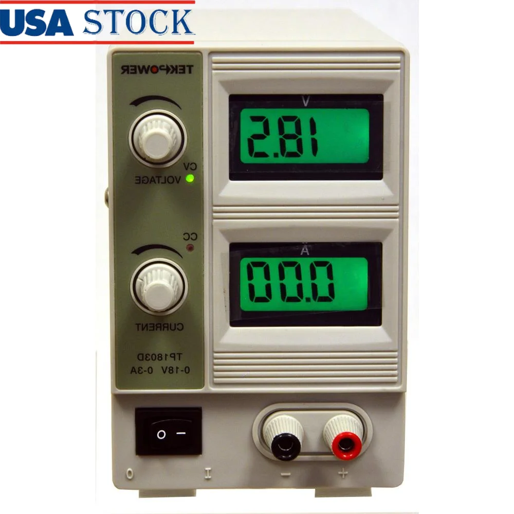 Variables lineares DC-Netzteil in Laborqualität, 0–18 V bei 0–3 A, PC-Krokodilkabel, Netzkabel, wellenfrei, hochpräzise, stabile Ausgabe