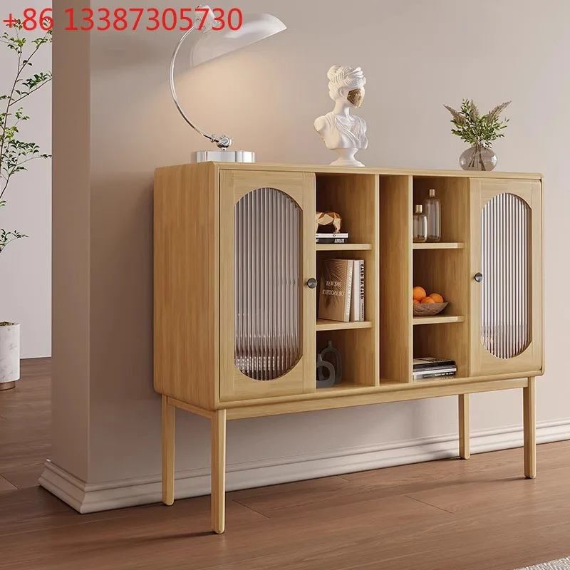 

Wine cabinet, entrance cabinet integrated solid wood home retro Nordic living room against the wall