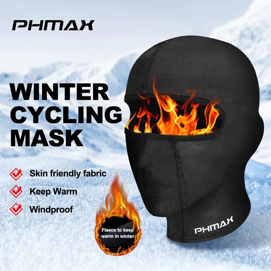 

PHMAX зимняя мужская мотоциклетная Балаклава, флисовая теплая ветрозащитная шапка, мотоциклетный шлем, кепка с подкладкой, уличная лыжная кепка для пешего туризма