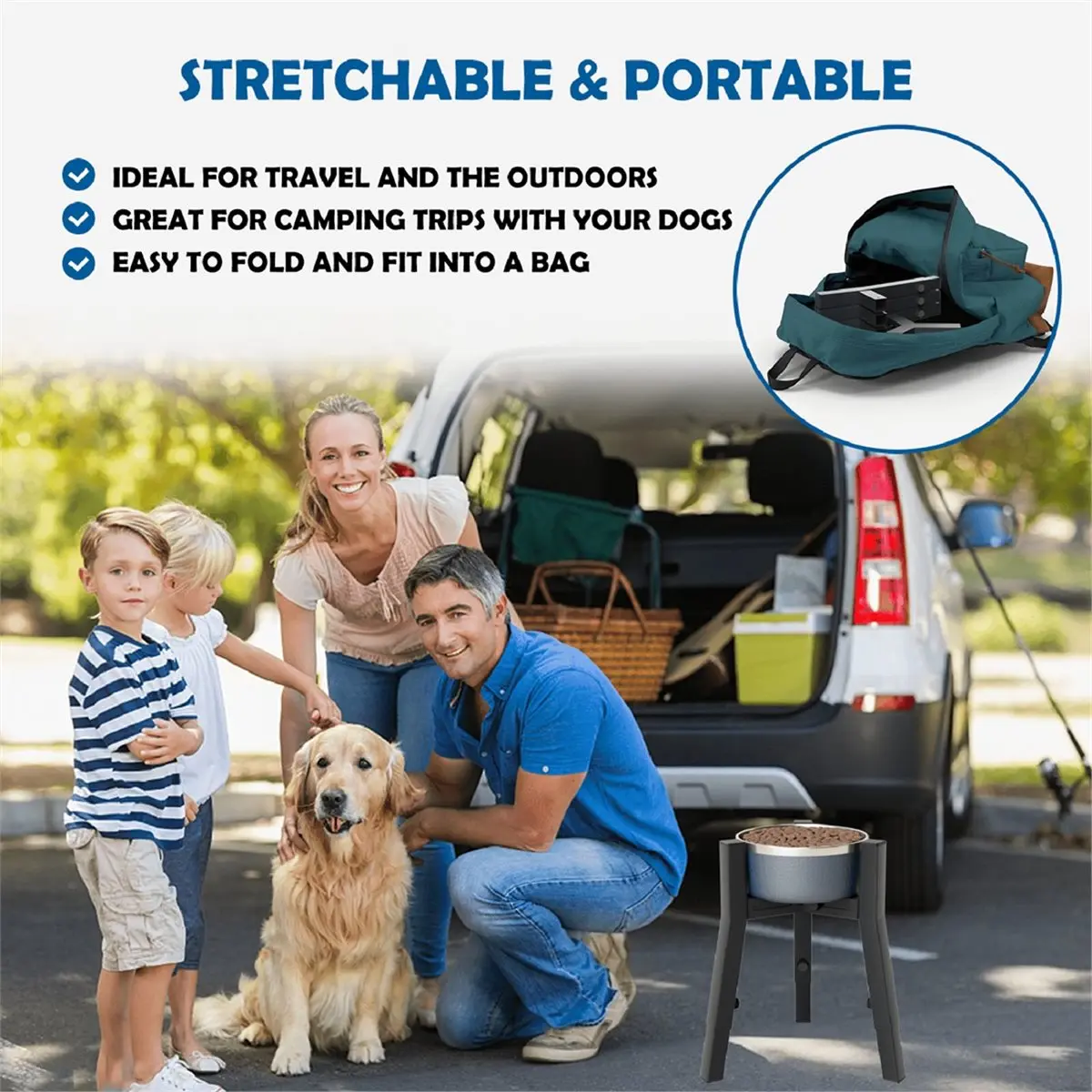 Soporte Elevado para Comederos de Perros COFA para Perros Medianos, Grandes y Extra Grandes, Soporte Metálico Alto para Comida de Perros, Ajustable, Sin Incluir Comederos