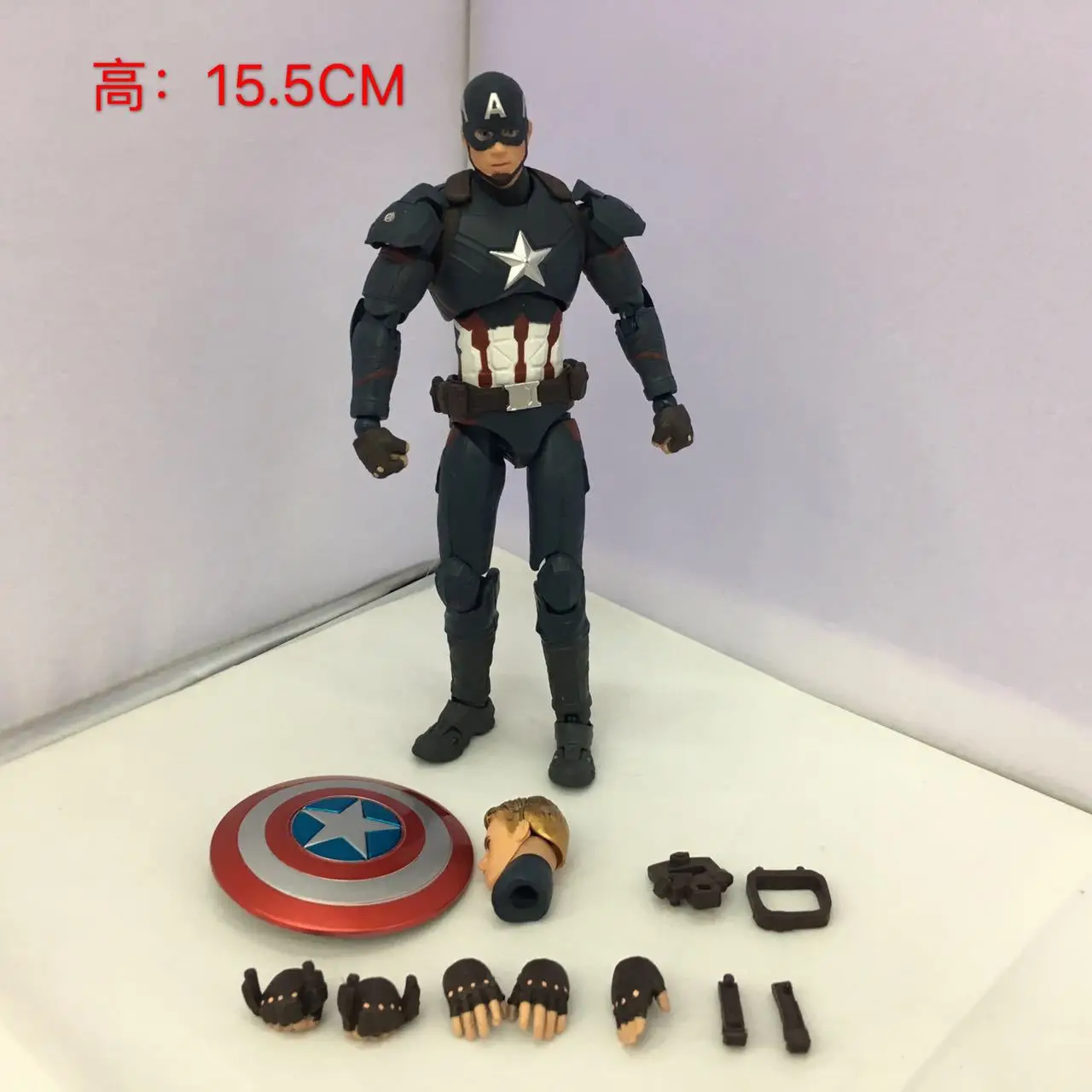 SHF Marvel Avengers 4 Captain America 3  PVC Action Figure Collection Statue Model Toy New Year\'s Christmas Gift 15cm