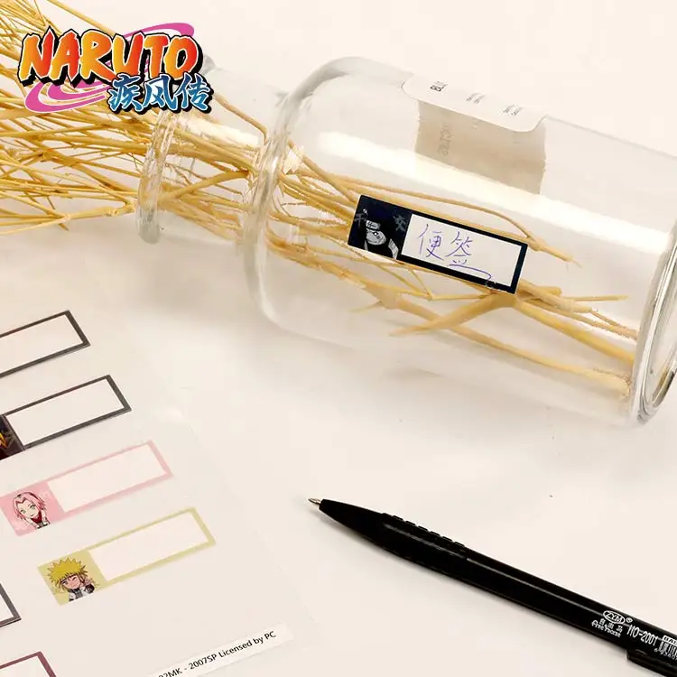 Naruto Officiële Autorisatie Cosplay Naam Stickers Waterdichte Tags Labels Plakboek School Briefpapier