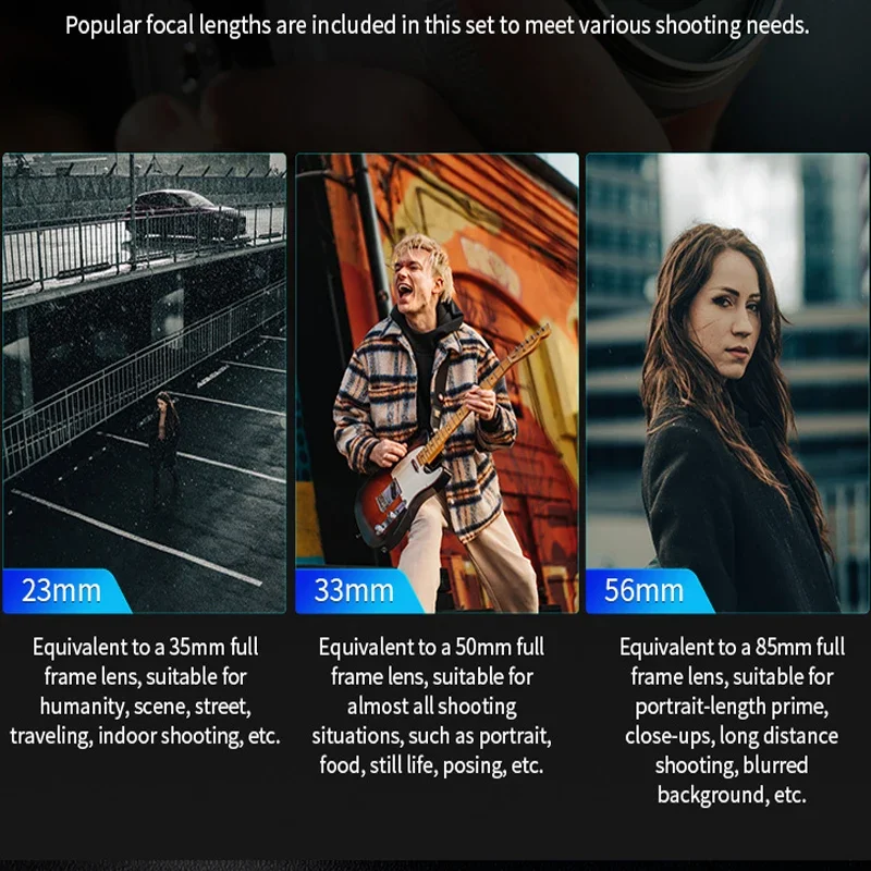 كاميرا تركيز أتوماتيكية ، 23 ، 33 ، عدسة 56 ، F1.2 ، مناسبة لنيكون Z ، Z5 ، Z6 ، سوني E ، ZVE10 ، A6000 ، فوجي X ، XT10 ، XT20 ، XT30