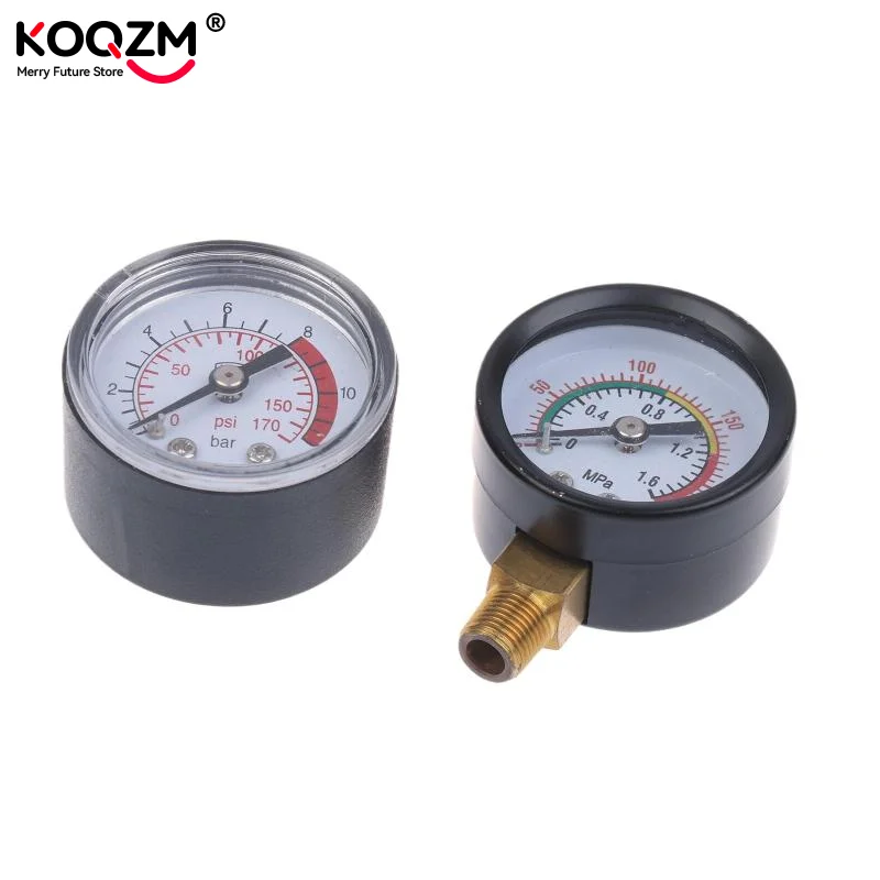 Luftkompressor, pneumatisches Hydraulikflüssigkeits-Manometer, 0–12 Bar/0–170 PSI, leicht ablesbares Zifferblatt, Messgerät, Dual-Skala-Zifferblatt
