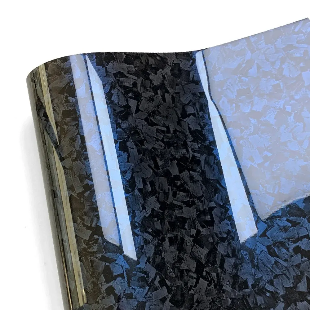 

Forged Carbon Fiber Vinyl Light blue Car interior Wrap foil for Motorcycle Accessories With Air Release initial Low Tack Glue