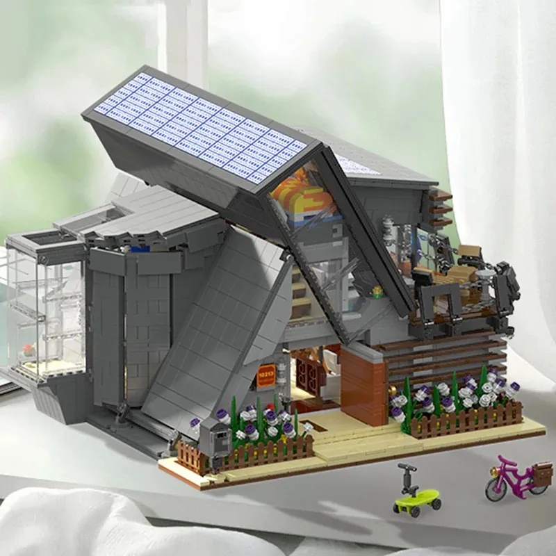 Conjuntos de edifícios da casa lambda, modelo de loja de apartamentos de arquitetura da cidade, presente, kit de modelo de blocos de edifícios modulares 3832 peças