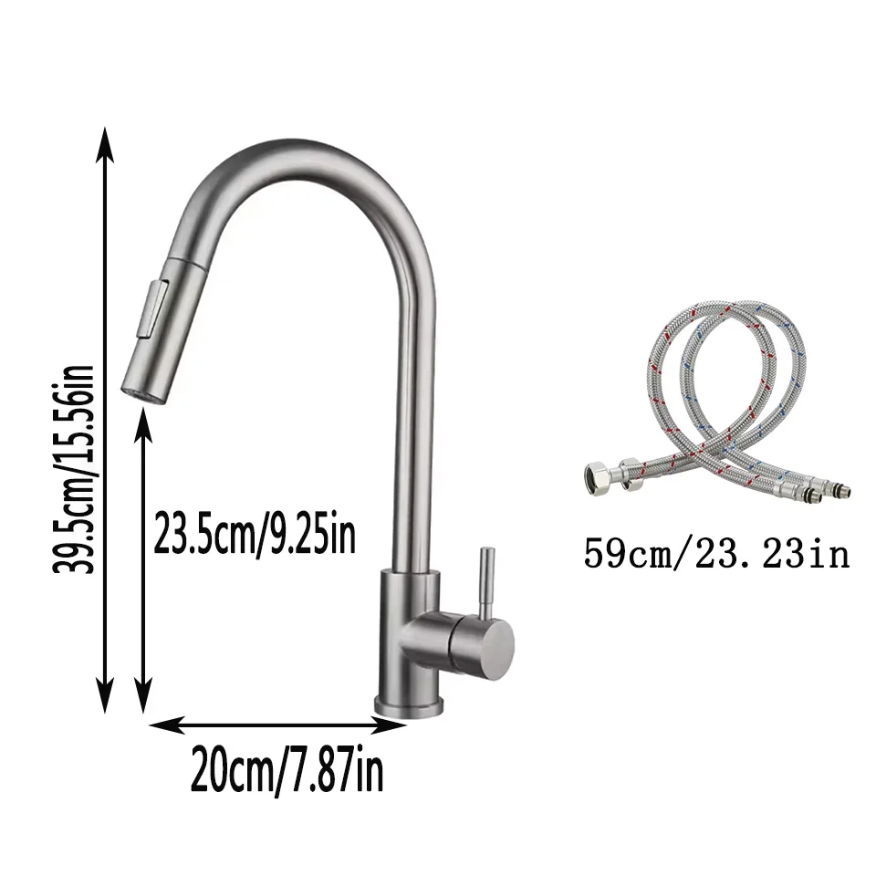 G1/2 Kitchen Faucet Black Surface Water Faucet Kitchen Sink Faucet Pull-out Kitchen Faucet Single Hole Tap