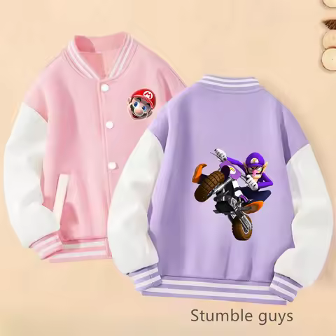 Children Marios Baseball Uniform Kawaii Pokemoned Long Sleeve Warm Coat Girls Hoodie Sonic Tops