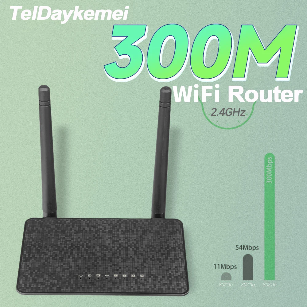 300M 라우터 무선 Wifi 범위 리피터, 5*6dBi 고이득 안테나 포함, 가정 및 사무실용 넓은 범위 Wi-Fi 확장기