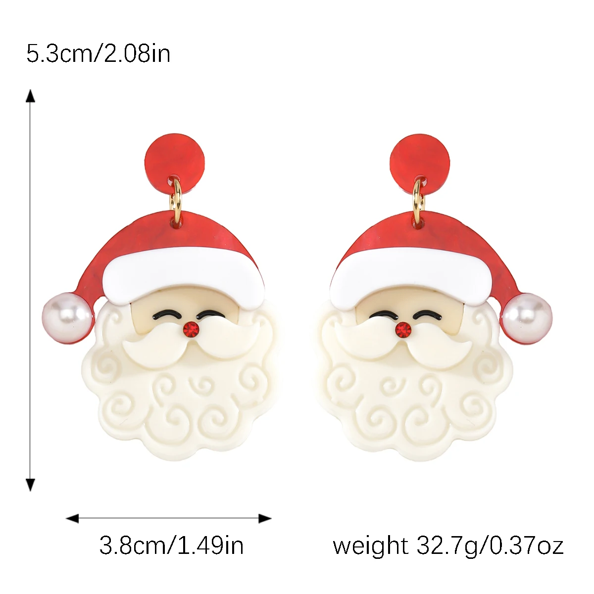 Dvacaman Cute Santa Claus Acrylic Earrings,Festival Holiday Party Women Accessories Perfect Christmas Gift for Lover and Friends