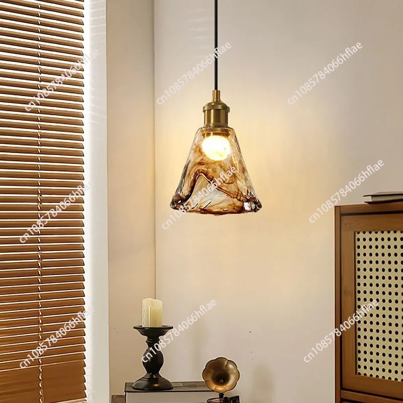 Medieval Amber Cloud Glass Bedroom Bedside American Retro Chandelier Aisle Light