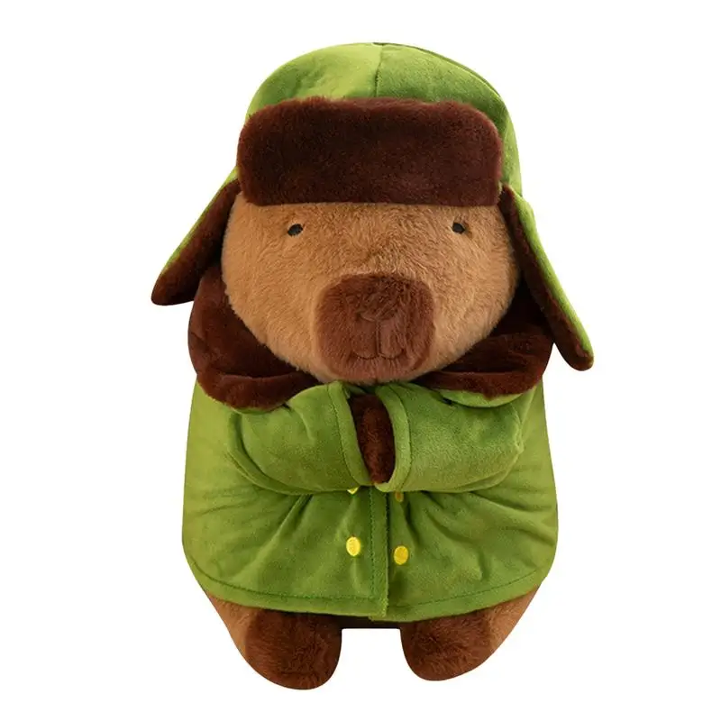 Capybara Plush Capybara Soft Doll In Coat And Hat 30cm Capybara Stuffed Toy Soft Capybara Plush Doll Pillow For Sofa Bedroom Car