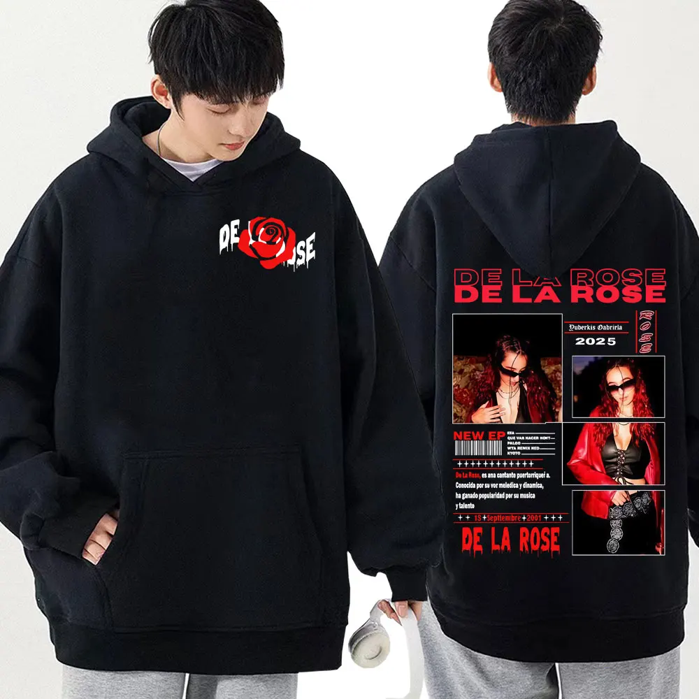 Singer Dela Rose Album Tour 2025 Autumn and Winter 100% Cotton Printing Hoodies Men's Clothing Fashion  Bodywarmer Keep Warm Y2k