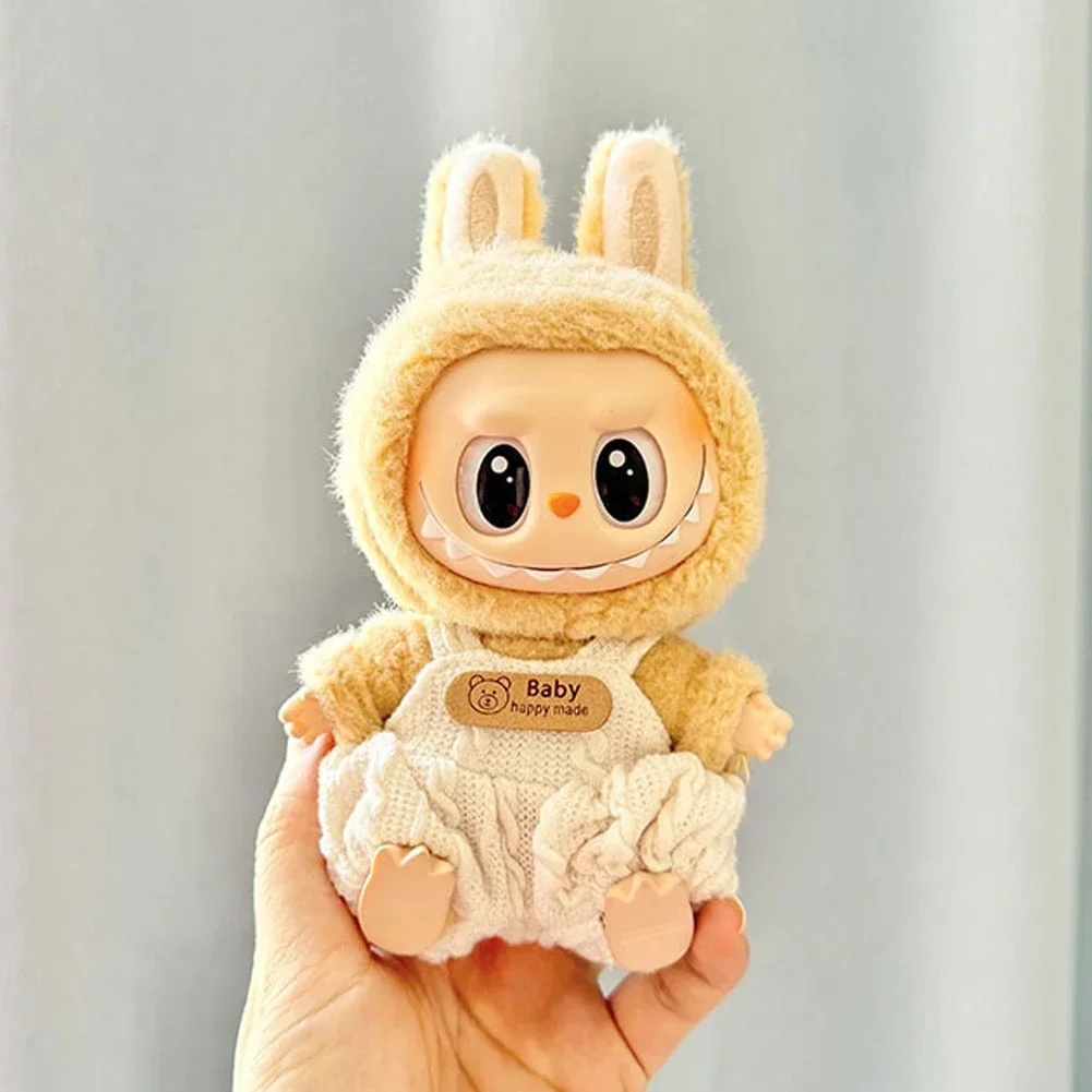 Mini Vêtements de Course en Peluche de 17cm, Accessoires pour Poupées Kpop Coréennes Exo Labubu II Idol, Salopette à Carreaux de ixAssise