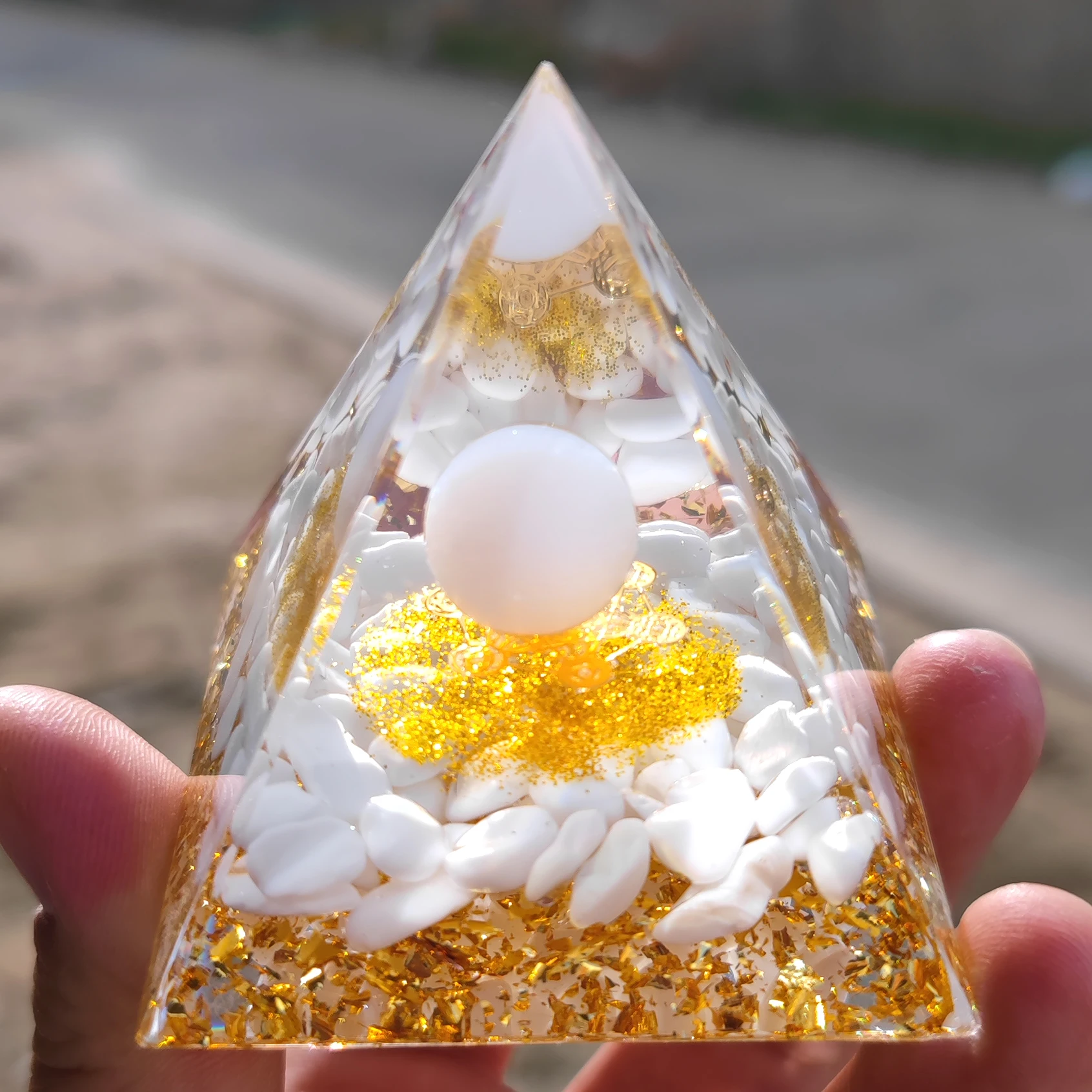 Naturstein-Amethyst-Kristall, Energiegenerator, Orgon-Pyramide für E-Energie-Schutz, Heilung, Meditation, Orgon-Kristall-Chakra
